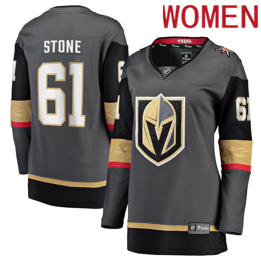 Women Vegas Golden Knights 61 Mark Stone Fanatics Branded Gray Breakaway Player NHL Jersey